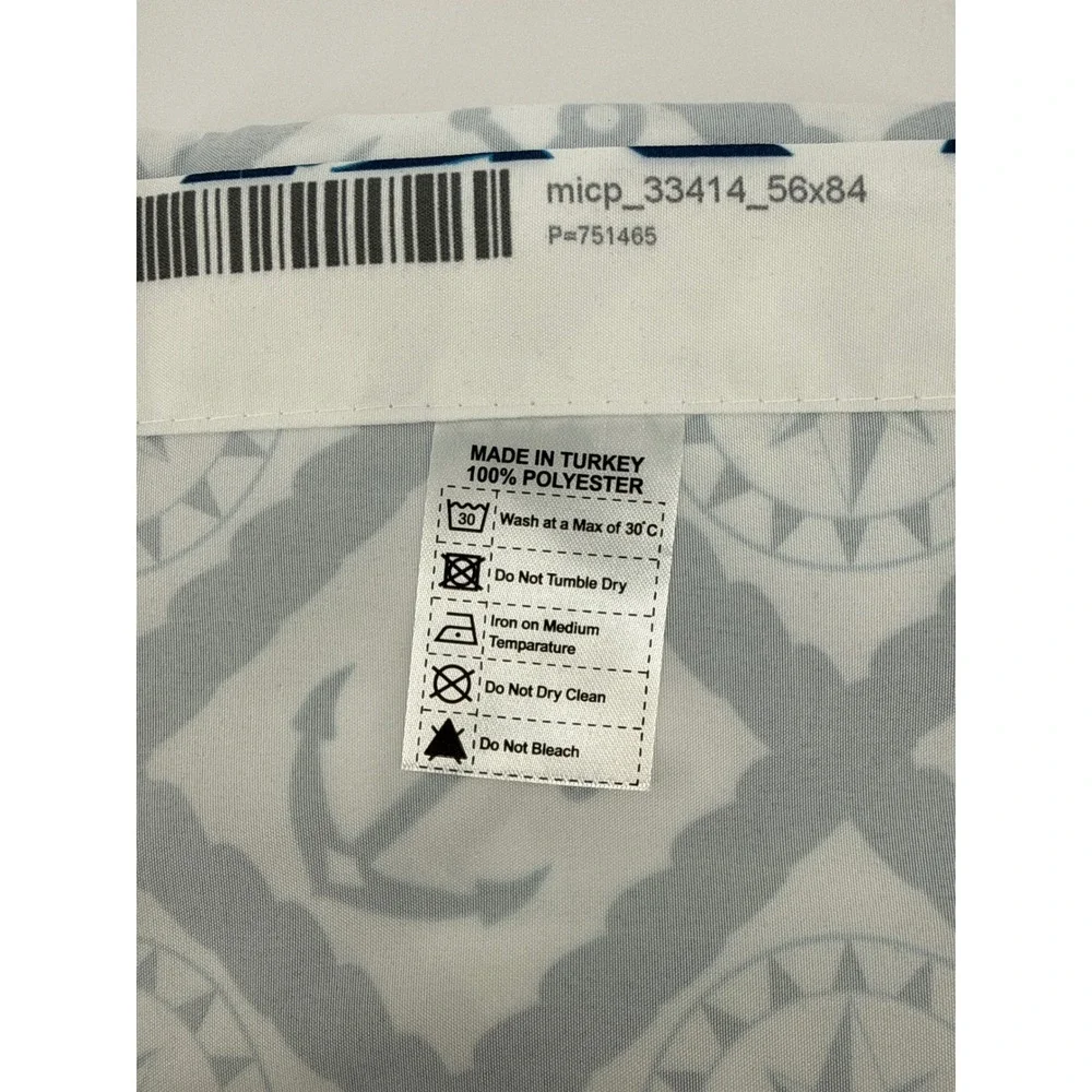 Ambesonne Nautical Anchor Compass Window Curtains Navy White 2 Panels 56x84